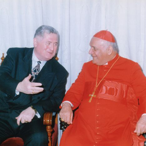 RADM Carey Conversing with Cardinal Raphael Bidawid in Baghdad, Iraq in 1998.