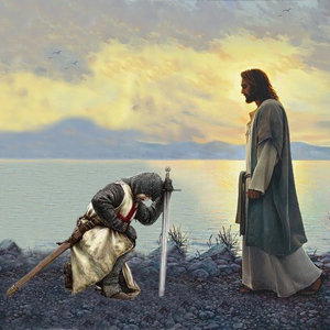 A Templar Knight pays homage to The LORD